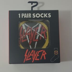 Slayer Band Crew Socks  Men’s  Sizes 7 - 12  One Pair w/Box NEW